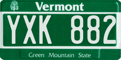 VT license plate YXK882