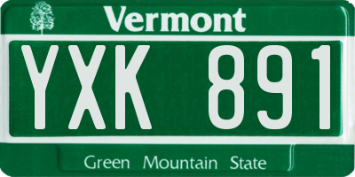 VT license plate YXK891