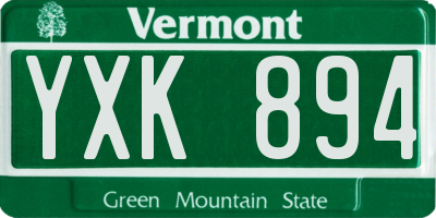 VT license plate YXK894