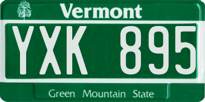 VT license plate YXK895