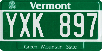 VT license plate YXK897