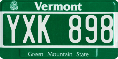 VT license plate YXK898
