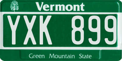 VT license plate YXK899