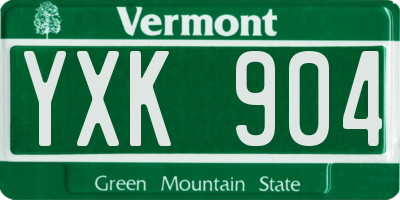 VT license plate YXK904