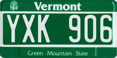 VT license plate YXK906