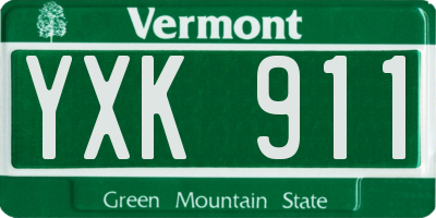 VT license plate YXK911