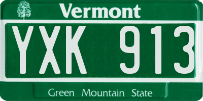 VT license plate YXK913