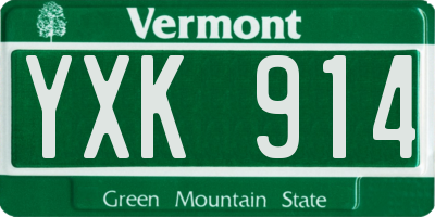 VT license plate YXK914