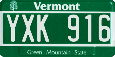 VT license plate YXK916