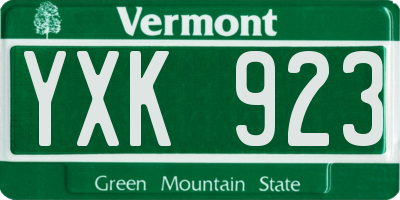 VT license plate YXK923