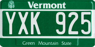 VT license plate YXK925