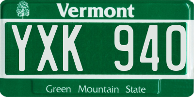 VT license plate YXK940
