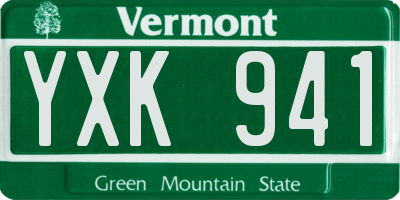 VT license plate YXK941