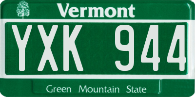 VT license plate YXK944