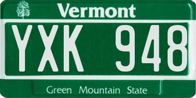 VT license plate YXK948