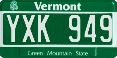 VT license plate YXK949
