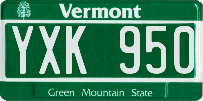 VT license plate YXK950