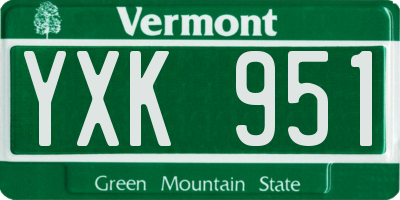 VT license plate YXK951
