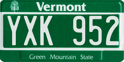 VT license plate YXK952