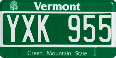 VT license plate YXK955
