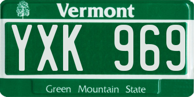 VT license plate YXK969