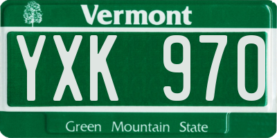VT license plate YXK970