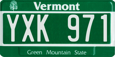 VT license plate YXK971