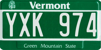 VT license plate YXK974