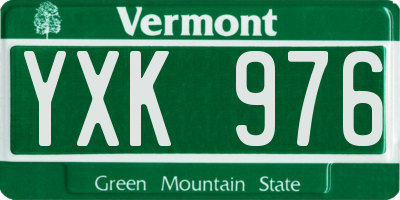 VT license plate YXK976