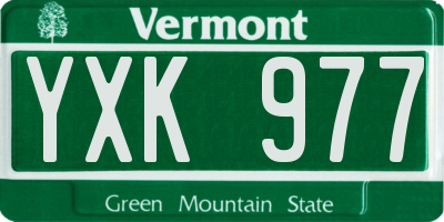 VT license plate YXK977