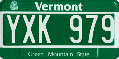 VT license plate YXK979