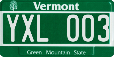 VT license plate YXL003