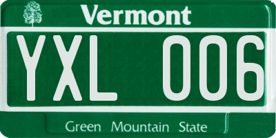 VT license plate YXL006