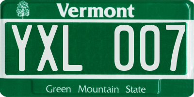 VT license plate YXL007