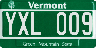 VT license plate YXL009