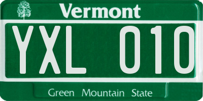 VT license plate YXL010