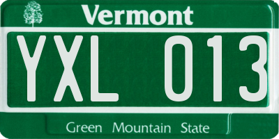 VT license plate YXL013