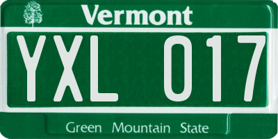 VT license plate YXL017