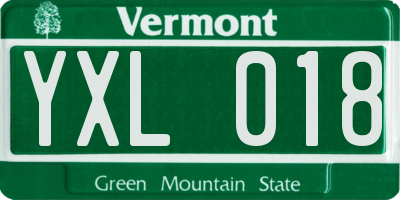 VT license plate YXL018
