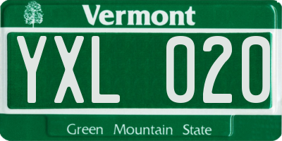 VT license plate YXL020