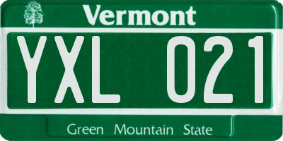 VT license plate YXL021