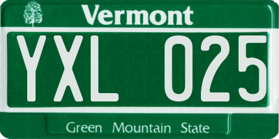 VT license plate YXL025