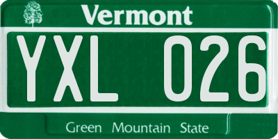 VT license plate YXL026