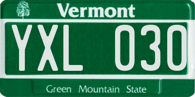 VT license plate YXL030