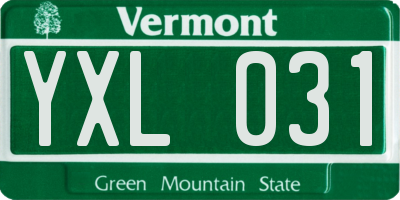 VT license plate YXL031