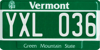 VT license plate YXL036