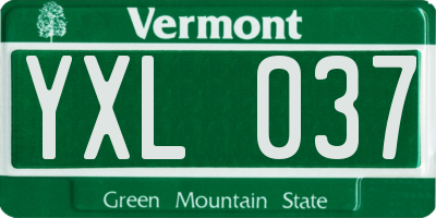 VT license plate YXL037