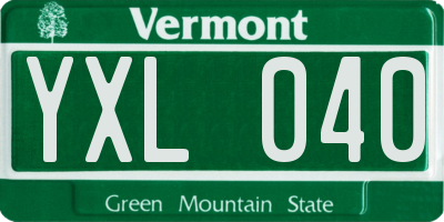 VT license plate YXL040