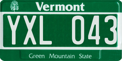VT license plate YXL043