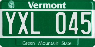 VT license plate YXL045